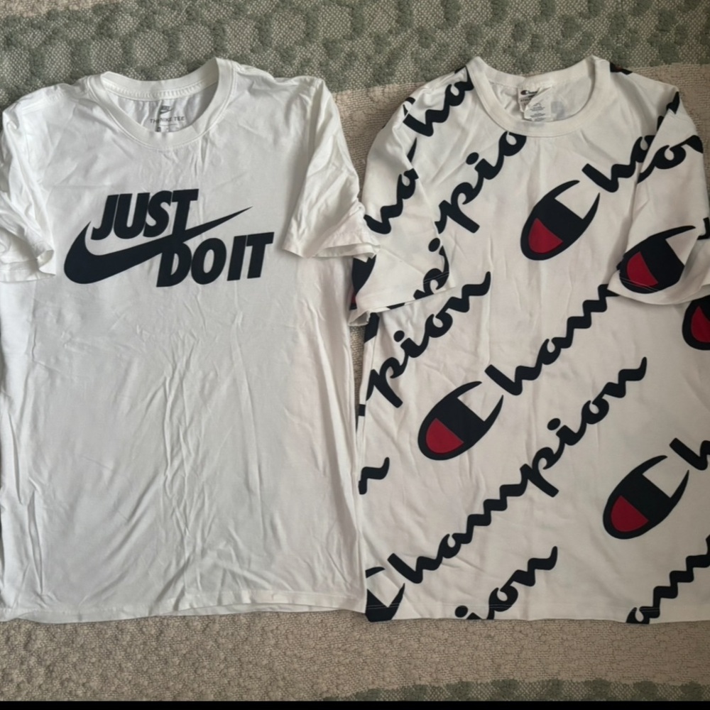 Champion White and Black Kids T-Shirt